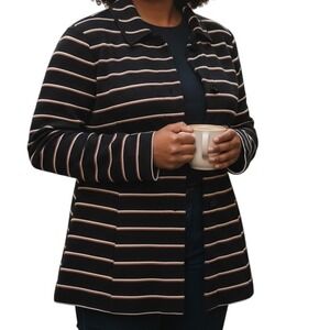 Vtg Macy's‎ Women's Wool Cardigan Jacket Size 18 Black Orange White thick